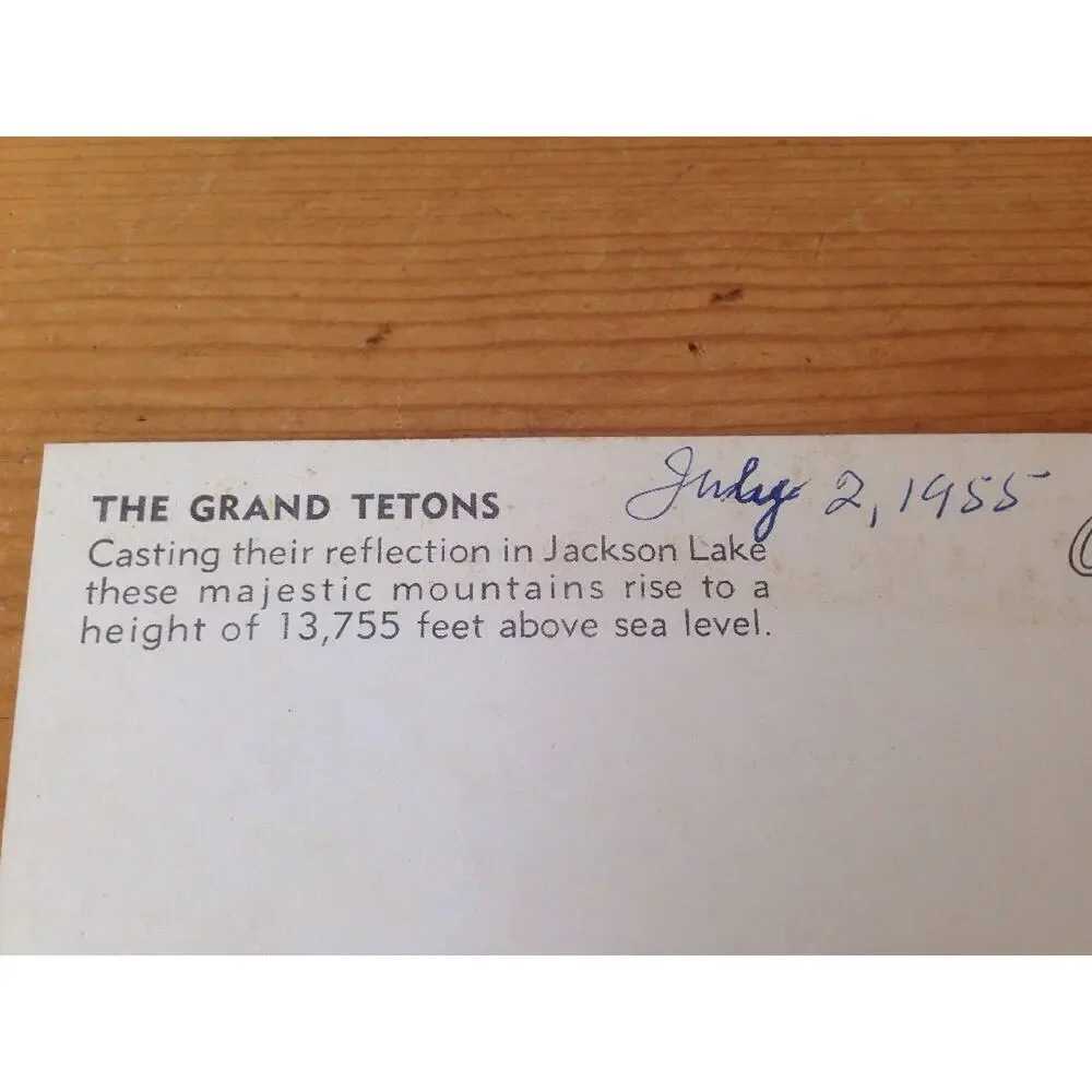 Giant 50s Vintage Petley Studios Grand Tetons National Park Wyoming Unposted